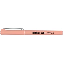 Artline 220 Fineliner Pen 0.2mm Apricot Pack Of 12