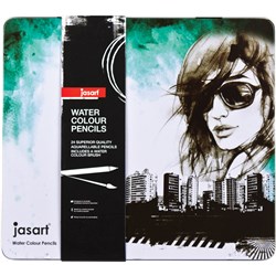 Jasart Water Colour Pencil Tin Assorted Pack Of 24