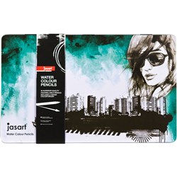 Jasart Water Colour Pencil Tin Assorted Pack Of 36