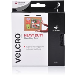 Velcro Brand Heavy Duty 25Mmx3M Hook Only Tape Black  