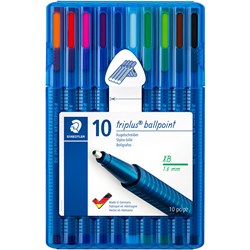 Staedtler 437 Triplus Ballpoint Pens Medium 1mm Assorted Wallet of 10