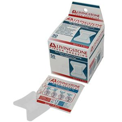 Livingstone Adhesive Joint Finger Dressing, 5 x 4.5cm, Medium, "H" Shape, Non-Adherent Pad, Non-Woven, Sterile, 50 per Box