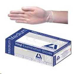 Vinyl Examination Gloves, Recyclable, 6.0g, Powder Free, Medium, Clear, 100 per Box