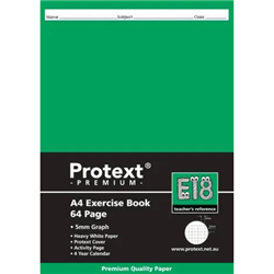 Protext Premium A4 64pg 5mm Grid Exercise Book